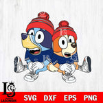 Vancouver Canucks Bluey & Bingo Christmas Svg Eps Dxf Png File, Digital Download, Instant Download