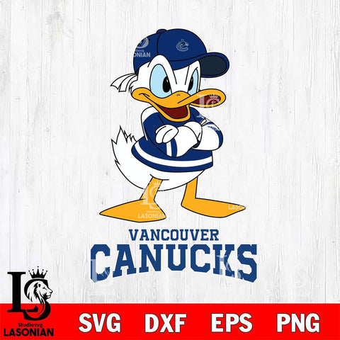 Vancouver Canucks Donald Duck NHL Hockey SVG DXF EPS PNG FILE,NHL File Cut,Disney Digital Download,Instant Download, Silhouette