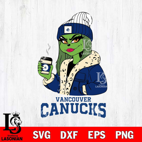 Vancouver Canucks Girls Grinch Bougie Svg Eps Dxf Png File, Digital Download, Instant Download