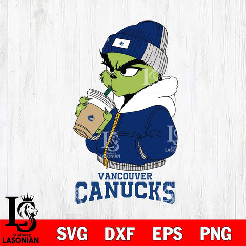 Vancouver Canucks Grinch Bougie Christmas Cut Files, Cricut,Christmas Svg Dxf Eps Png file , Digital Download