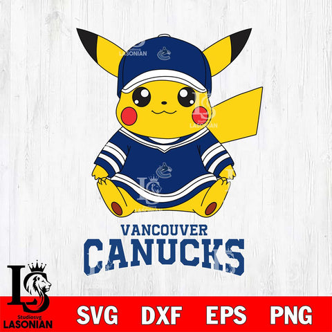 Vancouver Canucks Pikachu NHL Hockey SVG DXF EPS PNG FILE,NHL File Cut,Disney Digital Download,Instant Download, Silhouette