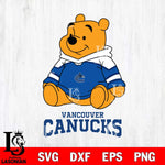 Vancouver Canucks Winnie The Pooh NHL Hockey SVG DXF EPS PNG FILE,NHL File Cut,Disney Digital Download,Instant Download, Silhouette