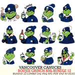 Vancouver Canucks  Boujee Grinch NHL Bundle 12 SVG Eps Dxf Png File, Digital Download, Instant Download