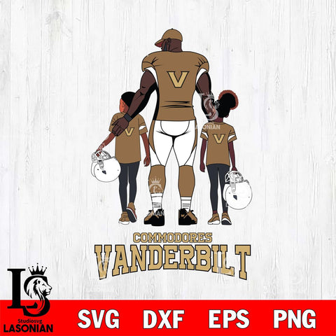 Vanderbilt Commodores 3 Father and son Rugby SVG DXF EPS PNG FILE,NCAA SVG, Father day Digital Download,Instant Download, Silhouette