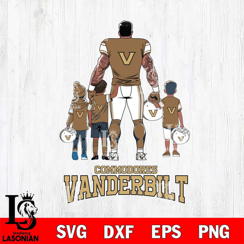 Vanderbilt Commodores 4 Father and son Rugby SVG DXF EPS PNG FILE,NCAA SVG, Father day Digital Download,Instant Download, Silhouette