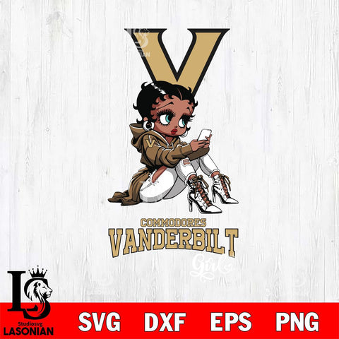 Vanderbilt Commodores Beauty Black Fan Girl Football, Svg Eps Dxf Png File, Digital Download