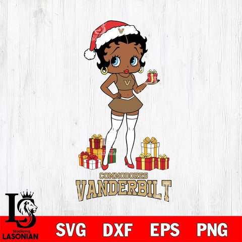 Vanderbilt Commodores Betty Boop Christmas Gift File Cut, NCAA SVG DXF EPS PNG PDF File, Digital Download , Criucut , Silhouette