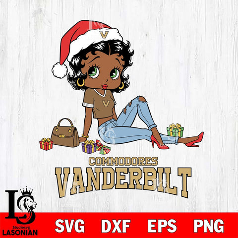 Vanderbilt Commodores Betty Boop Christmas Packing File Cut, NCAA SVG DXF EPS PNG PDF File, Digital Download , Criucut , Silhouette