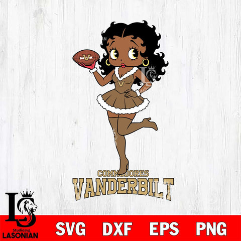 Vanderbilt Commodores Betty Boop Christmas Rugby File Cut, NCAA SVG DXF EPS PNG PDF File, Digital Download , Criucut , Silhouette
