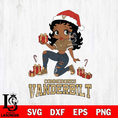 Vanderbilt Commodores Betty Boop Gift File Cut, NCAA SVG DXF EPS PNG PDF File, Digital Download , Criucut , Silhouette