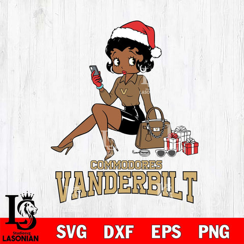 Vanderbilt Commodores Betty Boop Phone File Cut, NCAA SVG DXF EPS PNG PDF File, Digital Download , Criucut , Silhouette