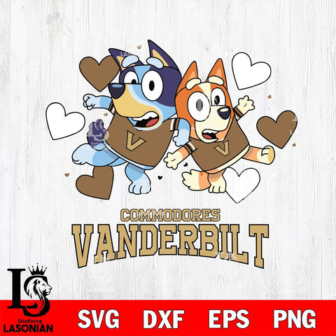 Vanderbilt Commodores Bluey & Bingo 10 Svg Eps Dxf Png File, NCAA svg, Digital Download, Instant Download