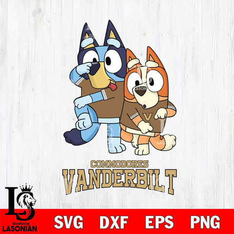 Vanderbilt Commodores Bluey & Bingo Svg Eps Dxf Png File, NCAA svg, Digital Download, Instant Download