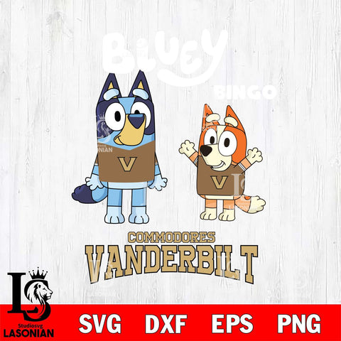 Vanderbilt Commodores Bluey & Bingo 4 Svg Eps Dxf Png File, NCAA svg, Digital Download, Instant Download