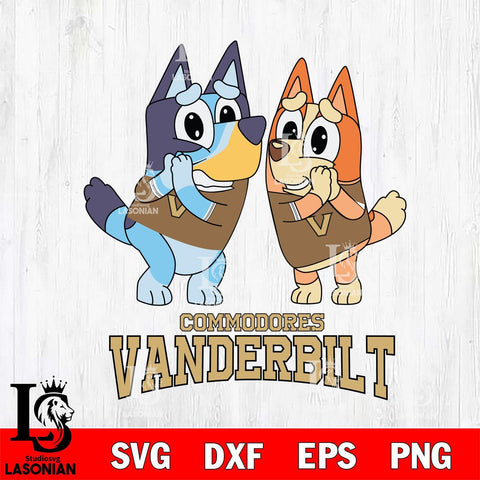 Vanderbilt Commodores Bluey & Bingo 5 Svg Eps Dxf Png File, NCAA svg, Digital Download, Instant Download