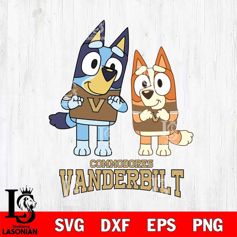 Vanderbilt Commodores Bluey & Bingo 6 Svg Eps Dxf Png File, NCAA svg, Digital Download, Instant Download