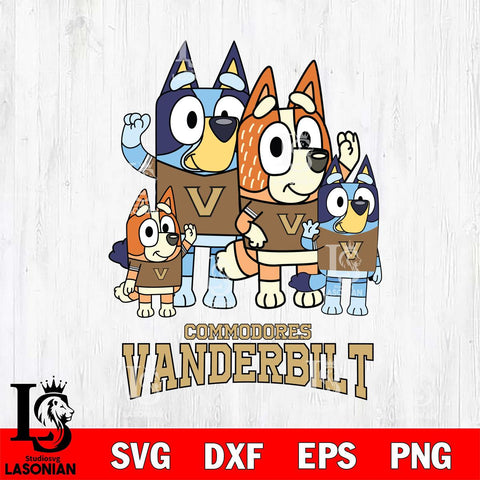 Vanderbilt Commodores Bluey & Bingo 7 Svg Eps Dxf Png File, NCAA svg, Digital Download, Instant Download