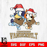 Vanderbilt Commodores Bluey Christmas Holiday Svg Eps Dxf Png File, Digital Download