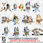 Vanderbilt Commodores Bluey NCAA Bundle 12 Svg Eps Dxf Png File, Digital Download, Instant Download