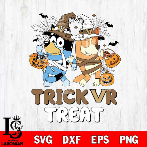 Vanderbilt Commodores Bluey Trick or Treat Halloween 2 Svg Eps Dxf Png File, Digital Download, Instant Download