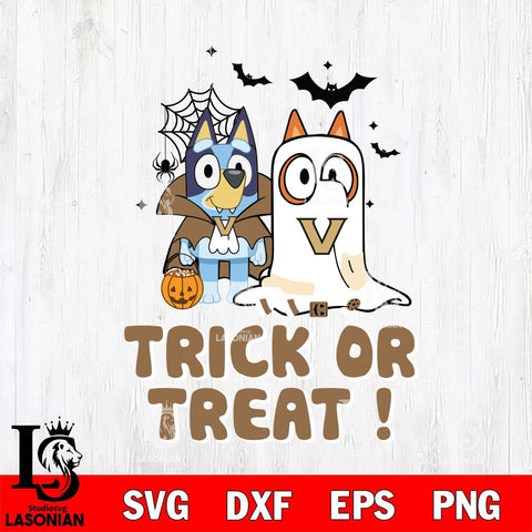 Vanderbilt Commodores Bluey Trick or Treat Halloween Svg Eps Dxf Png File, Digital Download, Instant Download