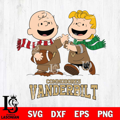 Vanderbilt Commodores Charlie Brown & Linus Football Cricut,Christmas SVG DXF EPS PNG FILE, NCAA Digital Download,Instant Download, Silhouette