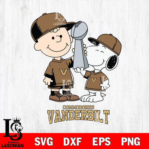 Vanderbilt Commodores Charlie Brown and Snoopy Champions Svg Eps Dxf Png File, NCAA svg , Digital Download , Instant Download, Cricut File