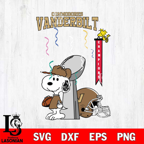 Vanderbilt Commodores Charlie Brown and Snoopy Super Bowl Svg Eps Dxf Png File, NCAA svg , Digital Download , Instant Download, Cricut File