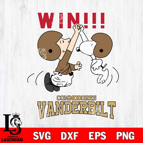 Vanderbilt Commodores Charlie Brown and Snoopy Win Svg Eps Dxf Png File, NCAA svg , Digital Download , Instant Download, Cricut File