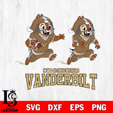Vanderbilt Commodores Chip & Dale Football Cricut,Christmas SVG DXF EPS PNG FILE, NCAA Digital Download,Instant Download, Silhouette