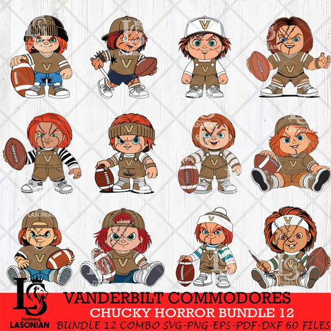 Vanderbilt Commodores Chucky Horror Bundle 12 SVG Eps Dxf Png File, Bundle NCAA svg, Digital Download, Instant Download