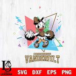 Vanderbilt Commodores Cute Daisy Duck Cheerleader SVG DXF EPS PNG FILE, NCAA File Cut,Digital Download,Instant Download