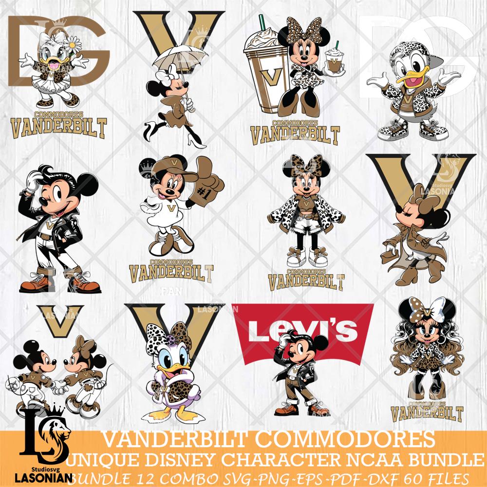 Vanderbilt Commodores Disney character NCAA Bundle 12 – lasoniansvg