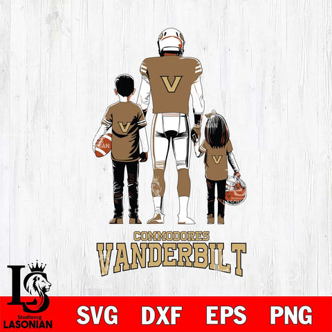 Vanderbilt Commodores Father And Child Football SVG DXF EPS PNG FILE,NCAA SVG, Father day Digital Download,Instant Download, Silhouette