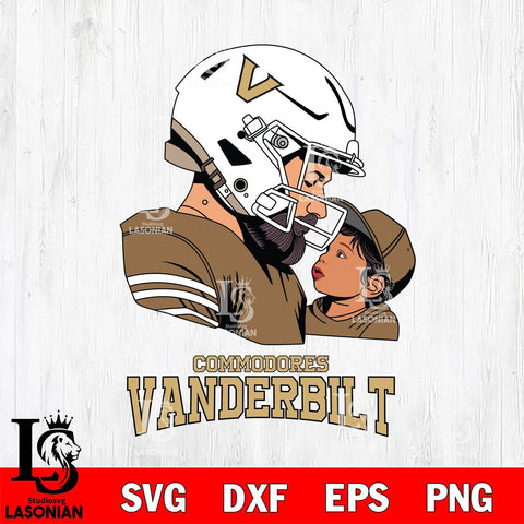 Vanderbilt Commodores Father And Child Rugby SVG DXF EPS PNG FILE,NCAA SVG, Father day Digital Download,Instant Download, Silhouette