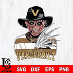 Vanderbilt Commodores Freddy Krueger Horror Halloween Svg Eps Dxf Png File, NCAA svg, Digital Download, Instant Download