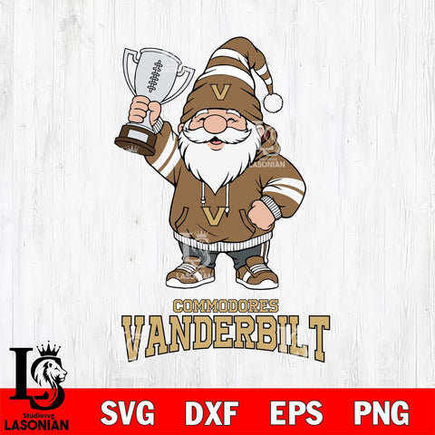 Vanderbilt Commodores Gnome Champion File Cut, NCAA SVG, Digital Download , Criucut , Silhouette