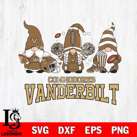 Vanderbilt Commodores Gnome Fan File Cut, NCAA SVG, Digital Download , Criucut , Silhouette