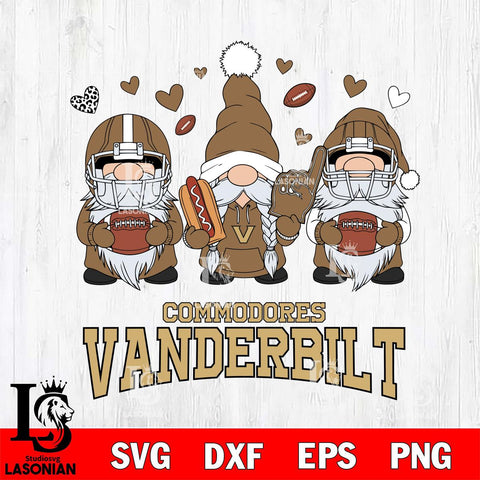 Vanderbilt Commodores Gnome Rugby File Cut, NCAA SVG, Digital Download , Criucut , Silhouette