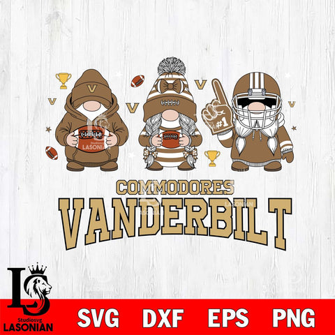 Vanderbilt Commodores Gnome #1 Football File Cut, NCAA SVG, Digital Download , Criucut , Silhouette