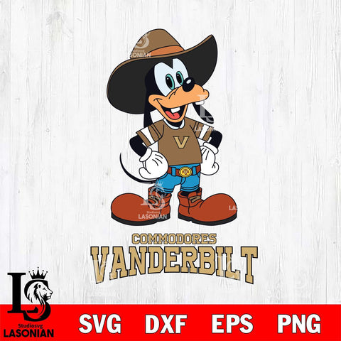 Vanderbilt Commodores Goofy Cowboy Sport SVG DXF EPS PNG FILE,NCAA svg ,Football Digital Download,Instant Download, Silhouette