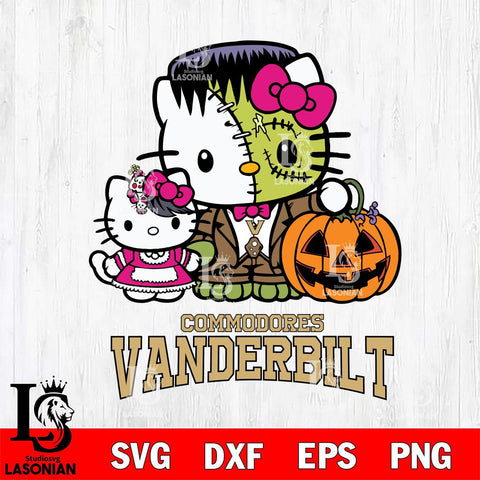 Vanderbilt Commodores Hello Kitty Horror 10 Svg Eps Dxf Png File, Digital Download
