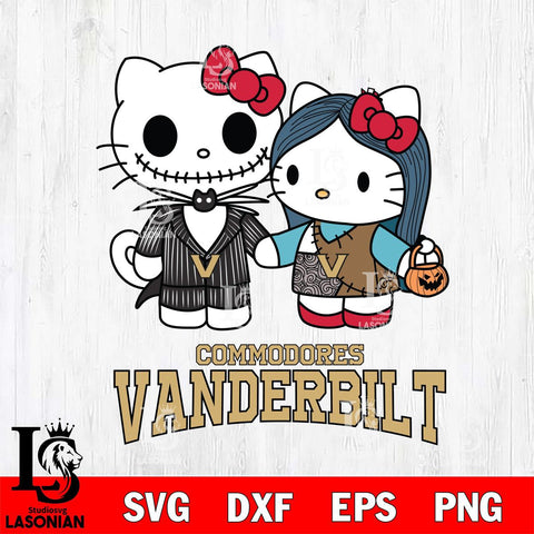 Vanderbilt Commodores Hello Kitty Horror 11 Svg Eps Dxf Png File, Digital Download