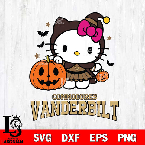 Vanderbilt Commodores Hello Kitty Horror 1 Svg Eps Dxf Png File, Digital Download