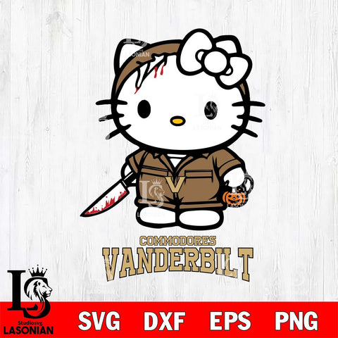 Vanderbilt Commodores Hello Kitty Horror 5 Svg Eps Dxf Png File, Digital Download