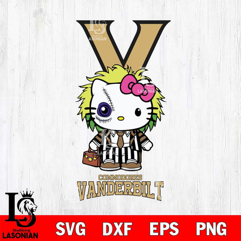 Vanderbilt Commodores Hello Kitty Horror 8 Svg Eps Dxf Png File, Digital Download