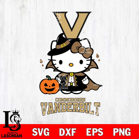 Vanderbilt Commodores Hello Kitty Horror 9 Svg Eps Dxf Png File, Digital Download