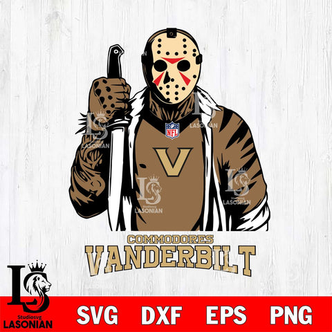 Vanderbilt Commodores Jason Voorhees Horror 3 Svg Eps Dxf Png File, NCAA svg, Digital Download, Instant Download