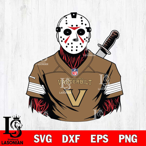 Vanderbilt Commodores Jason Voorhees Horror 4 Svg Eps Dxf Png File, NCAA svg, Digital Download, Instant Download