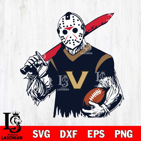 Vanderbilt Commodores Jason Voorhees Horror Halloween 2 Svg Eps Dxf Png File, NCAA svg, Digital Download, Instant Download
